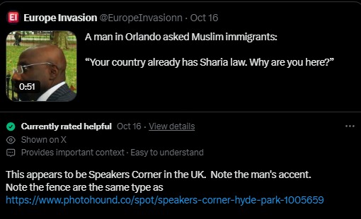 Sharia Law street talk in Orlando – Nope it’s in UK