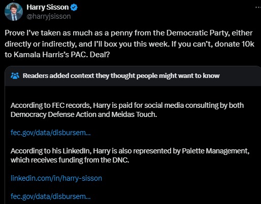 More of Harry Sisson’s dishonesty