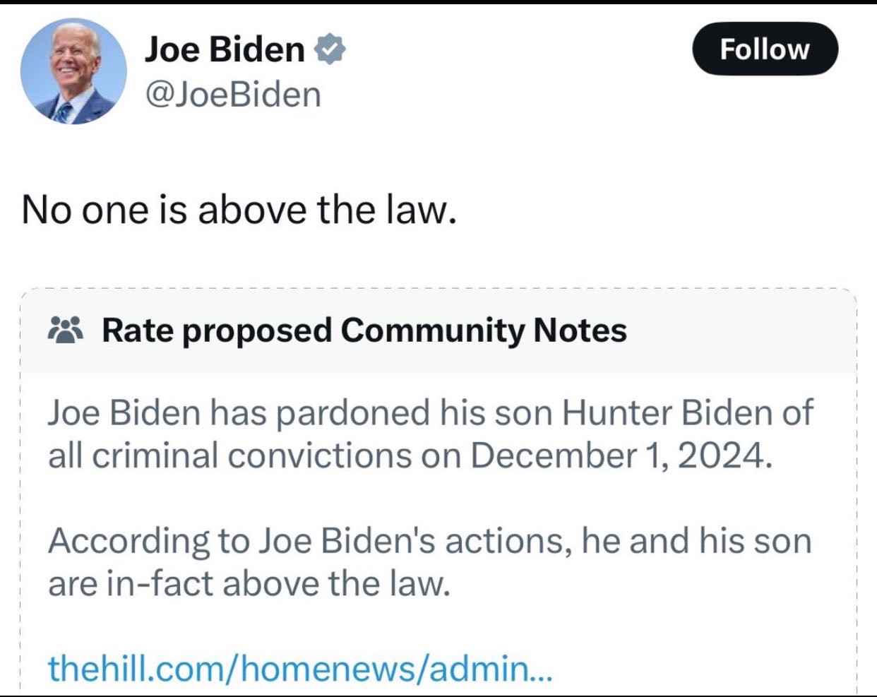 Nobody is above the law – except for Hunter Biden